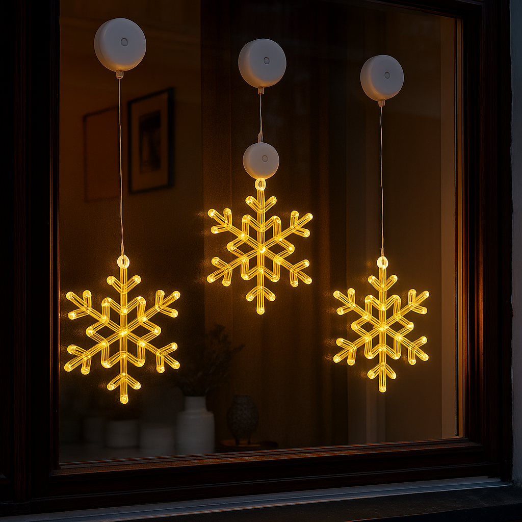 Lampki Okienne LED „Zimowy Blask” – zestaw 3 sztuk - obrazek 4